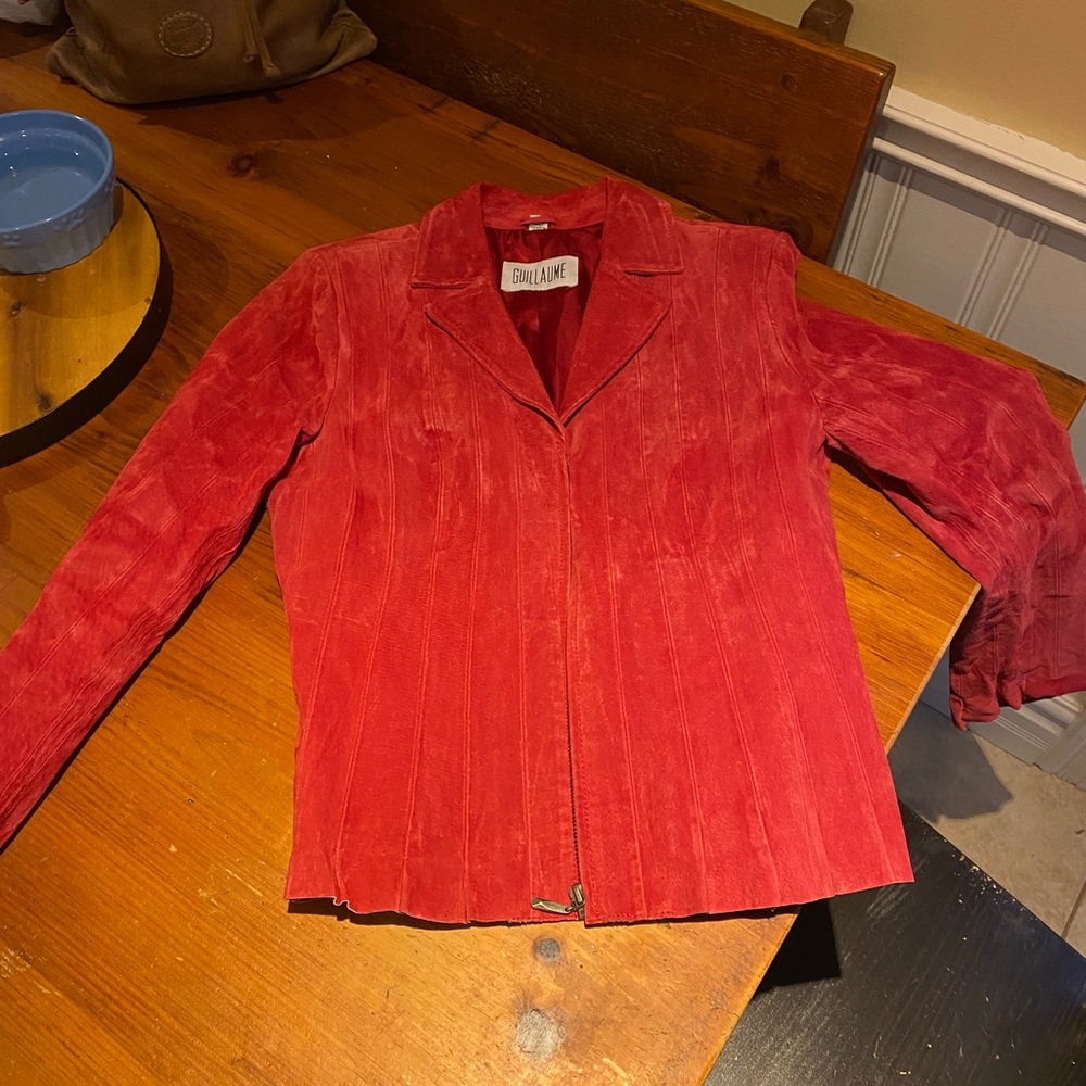 Red suede jacket